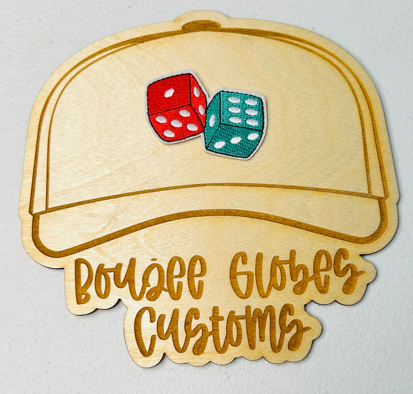 Embroidered Dice Iron On Hat Patch