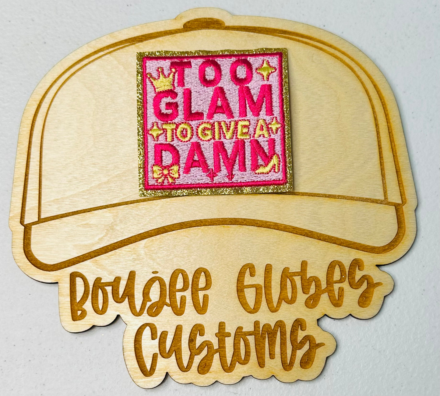 Glitter Too Glam Iron On Hat Patch