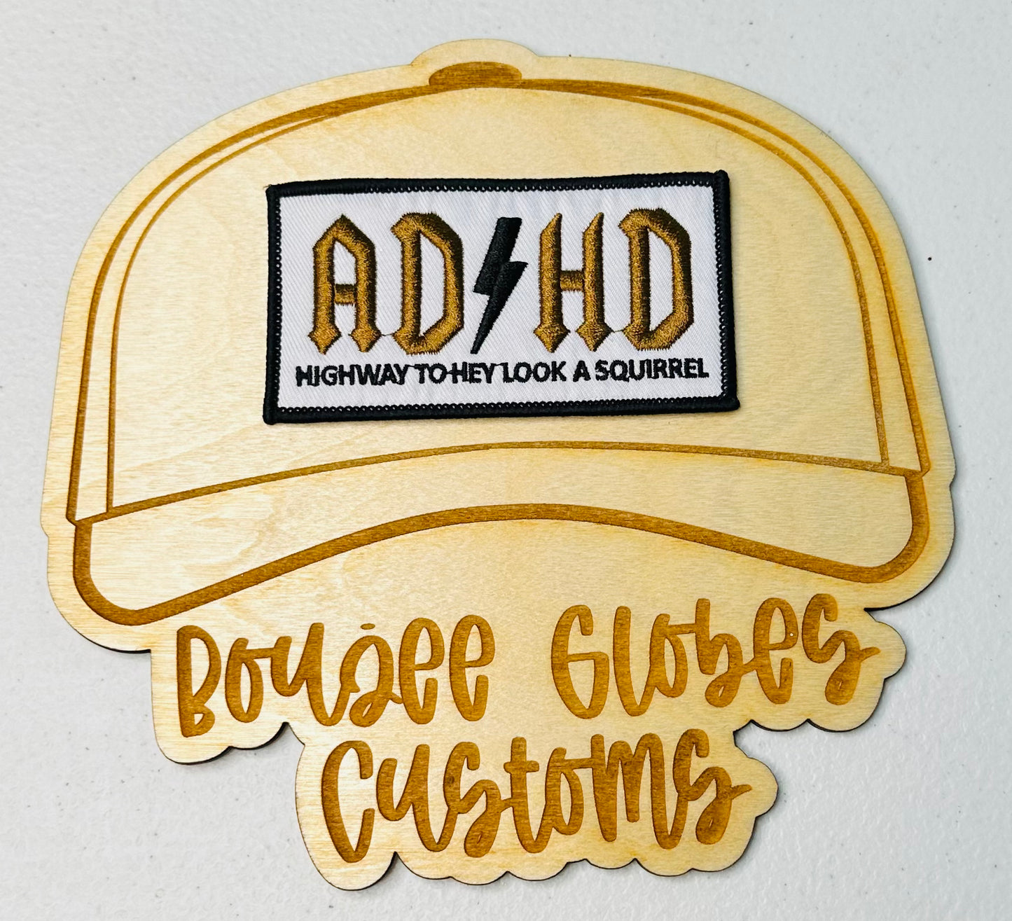 Embroidered ADHD Iron On Hat Patch