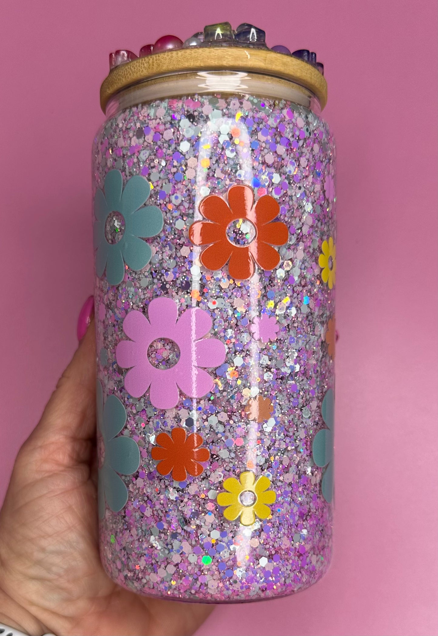 16oz Good Moms Say Bad Words Glass Snow Globe Tumbler