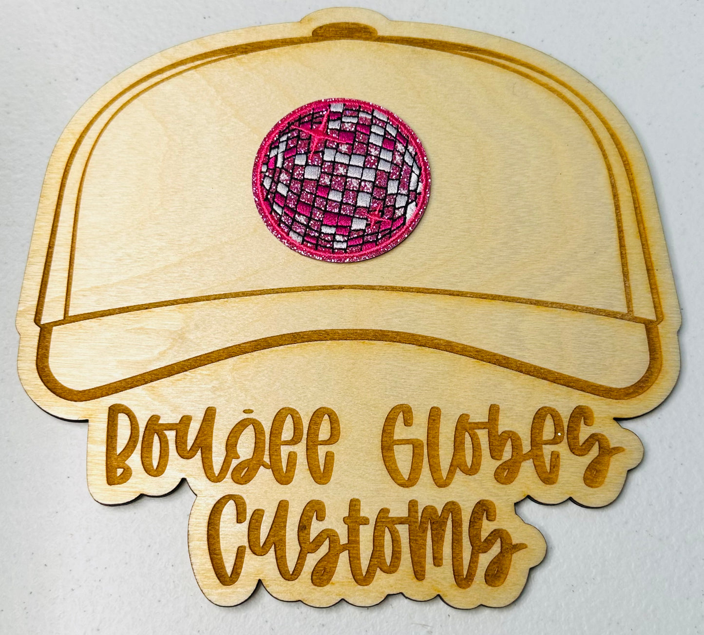 Glitter Small Disco Ball Iron On Hat Patch