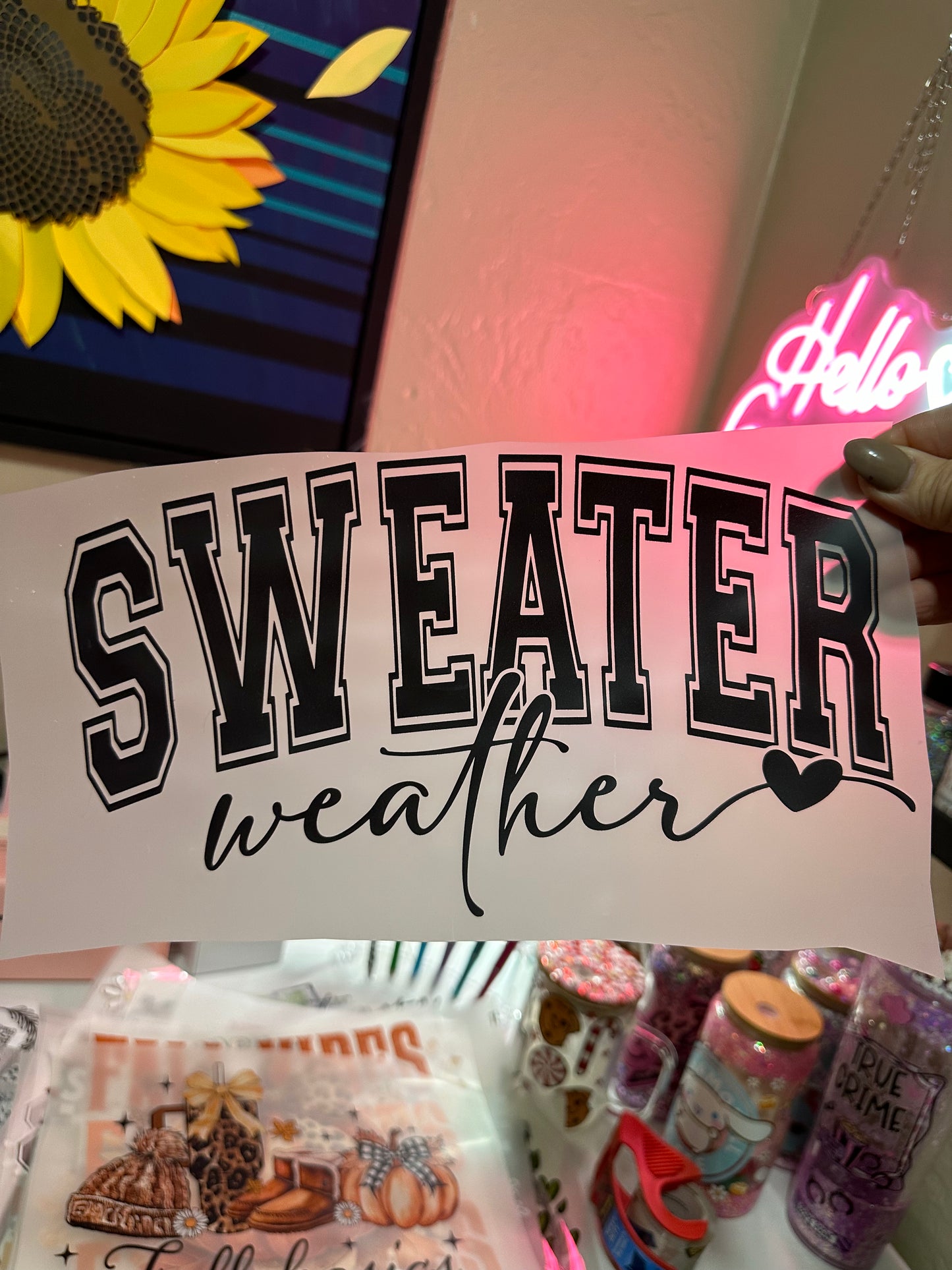 Sweater weather black transfer