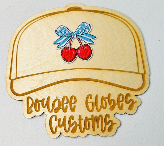 Embroidered Cherries Iron On Hat Patch