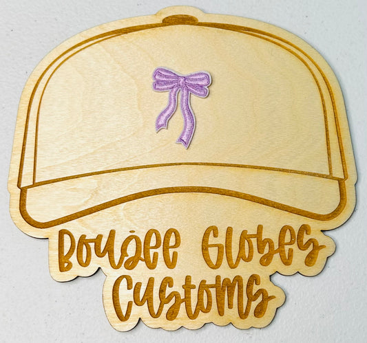 Embroidered Purple Bow Iron On Hat Patch