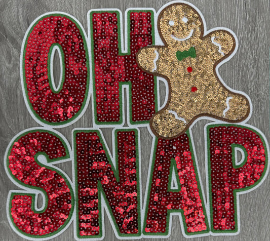 Oh Snap Gingerbread Sequin Patch