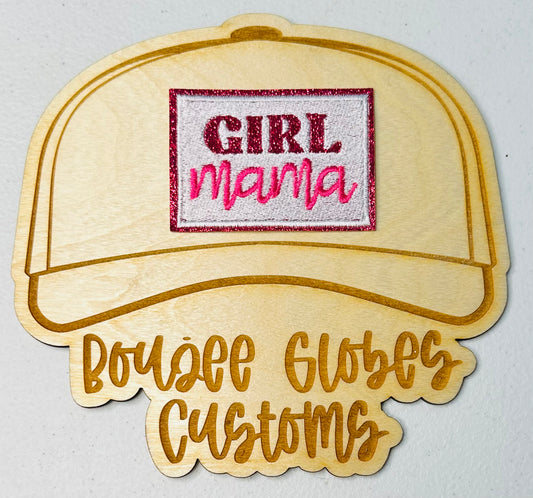 Glitter Girl Mama Iron On Hat Patch