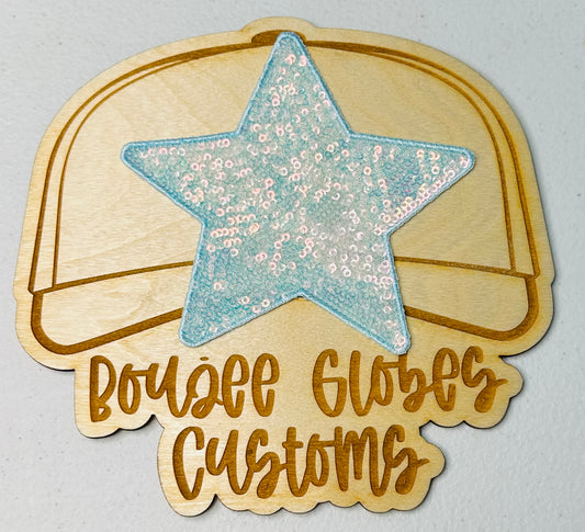 Sequined Extra Large Star Iron On Hat Patch