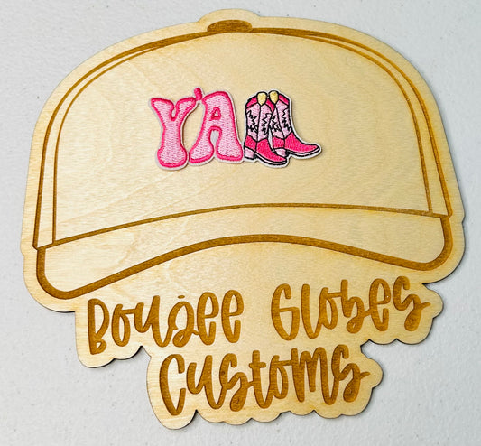 Embroidered Y’all Cowgirl Boots Iron On Hat Patch