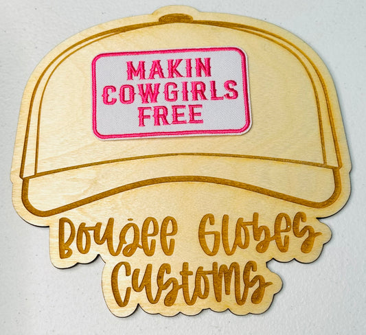 Embroidered Makin Cowgirls Free Iron On Hat Patch