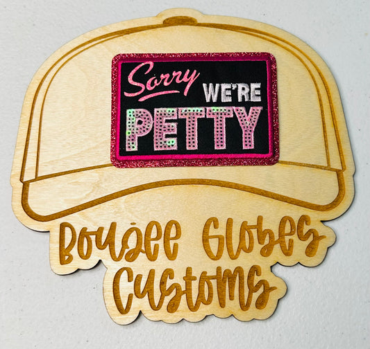 Sequined Sorry We’re Petty Iron On Hat Patch