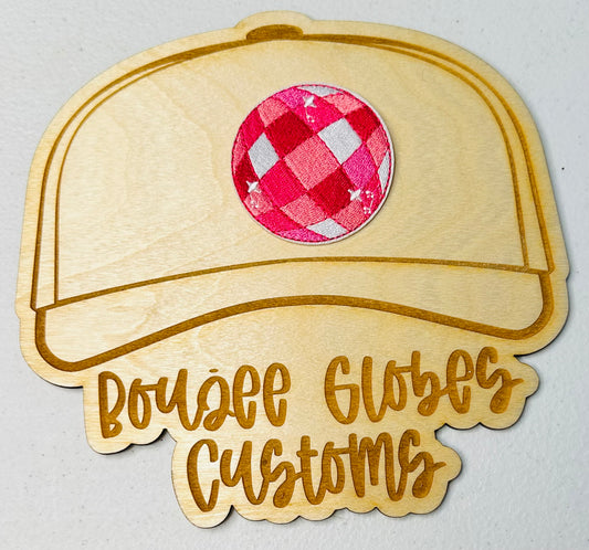 Embroidered Checkered Disco Ball Iron On Hat Patch