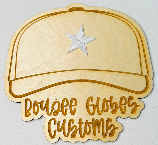 Embroidered White Star Iron On Hat Patch