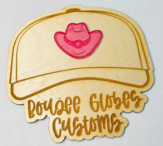 Embroidered Pink Cowgirl Hat Iron On Hat Patch