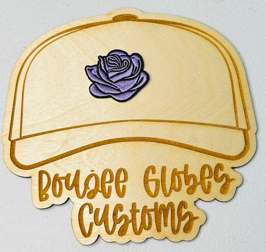 Embroidered Purple Rose Iron On Hat Patch