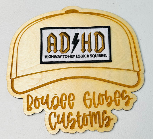 Embroidered ADHD Iron On Hat Patch