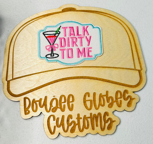 Embroidered Talk Dirty To Me Iron On Hat Patch