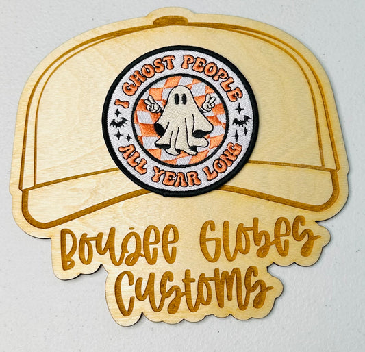 Embroidered I Ghost People Iron On Hat Patch