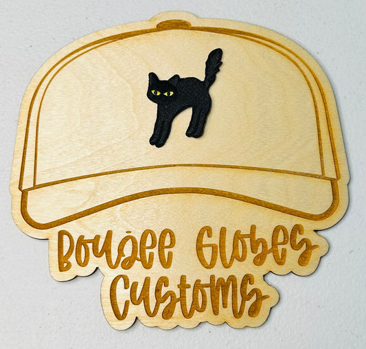 Embroidered Black Cat Iron On Hat Patch