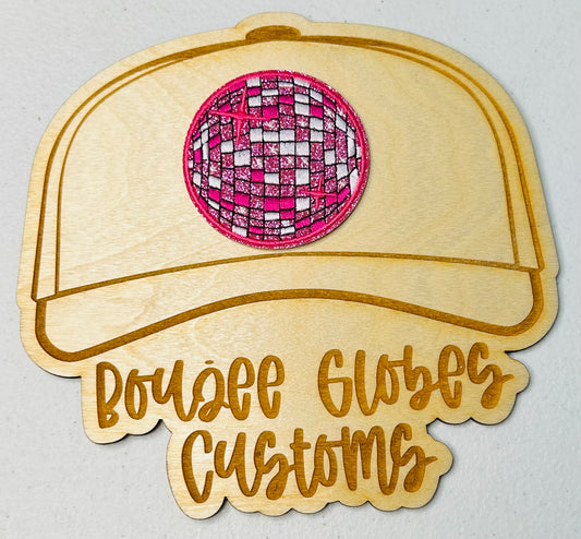 Glitter Medium Disco Ball Iron On Hat Patch
