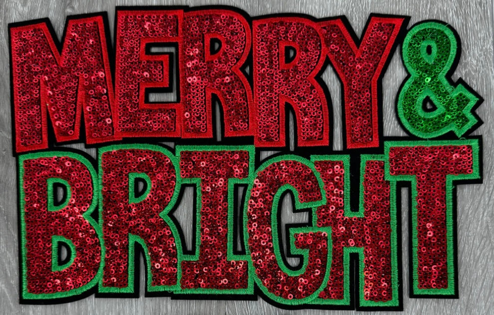 Merry and Bright Sequin Patch