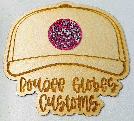 Glitter Small Disco Ball Iron On Hat Patch