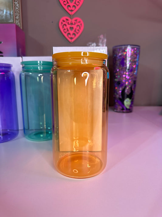 16oz Yellow Color Glass Libby Tumbler