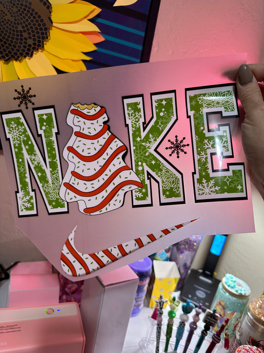 Nike Christmas cake transfer