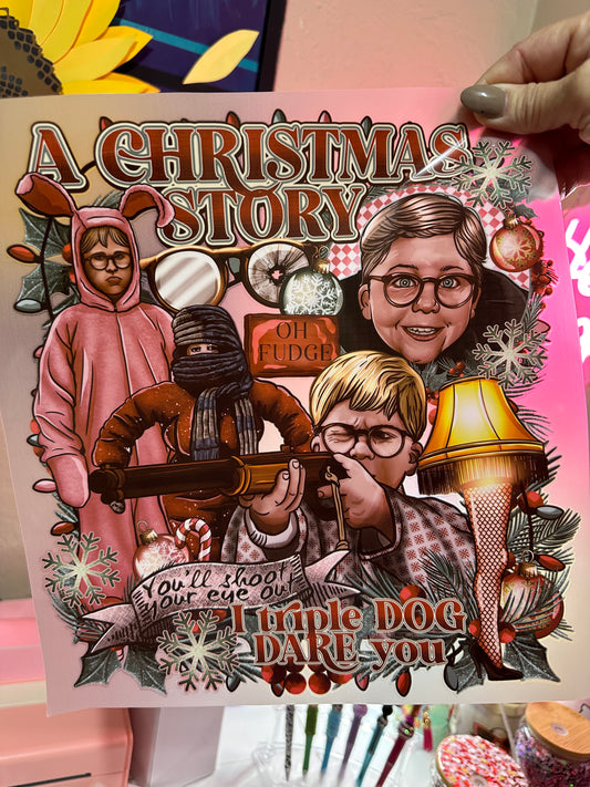 Christmas story with matching double sleeves transfer