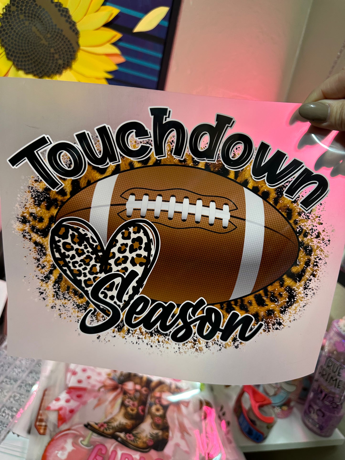 Touchdown season football heart transfer