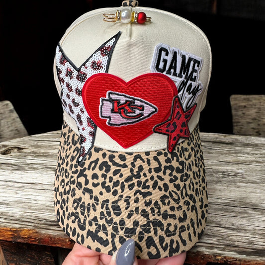 KC Chiefs Leopard Trucker Hat